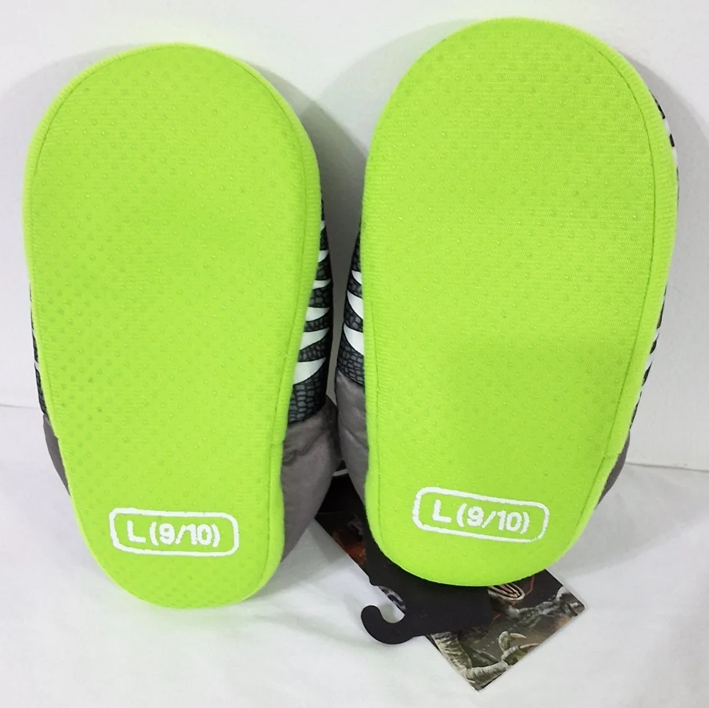 Jurassic World Boys Plush Aline Slippers, Size Large(9/10), New With Tag